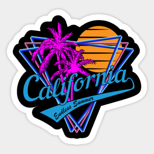 Retro 80s Style California Summer Beach Sticker